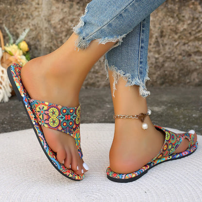 Bohemian Flower Pattern Sandals Casual Lightweight