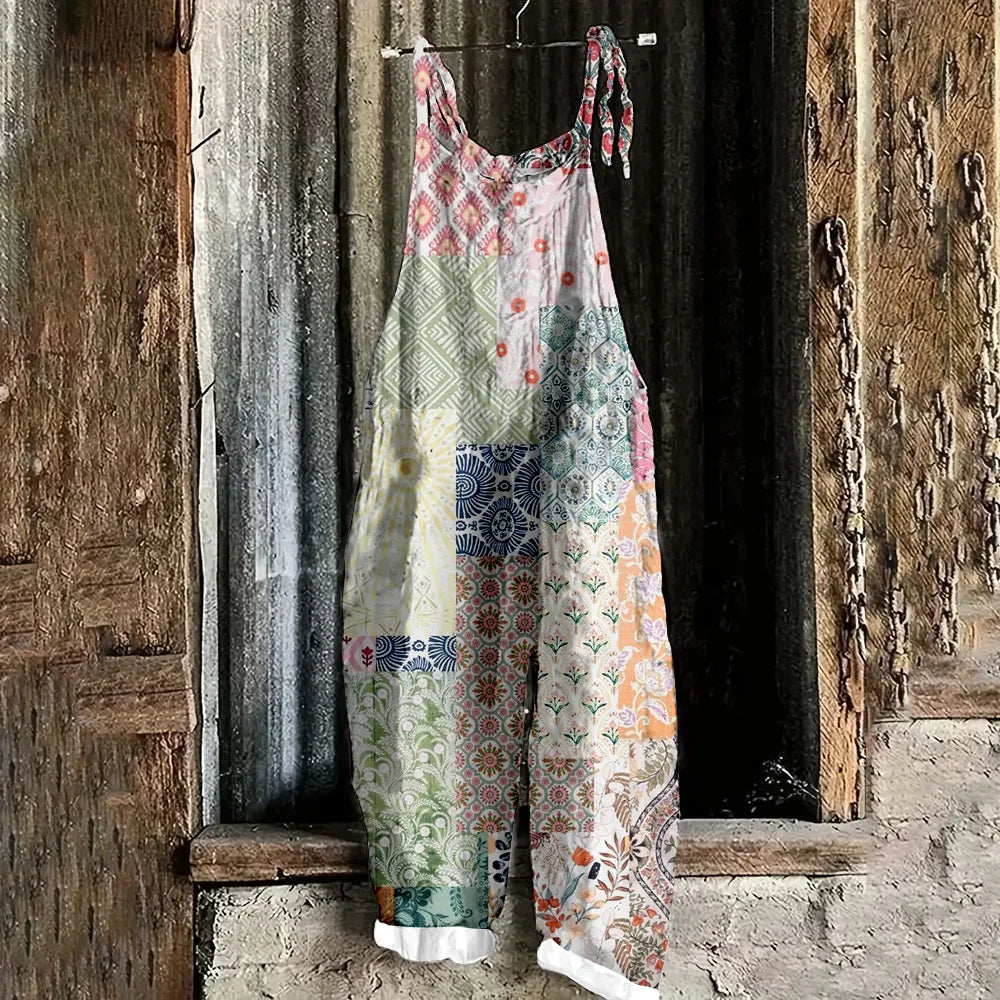 Flower Print Sexy Adjustable Suspender Romper
