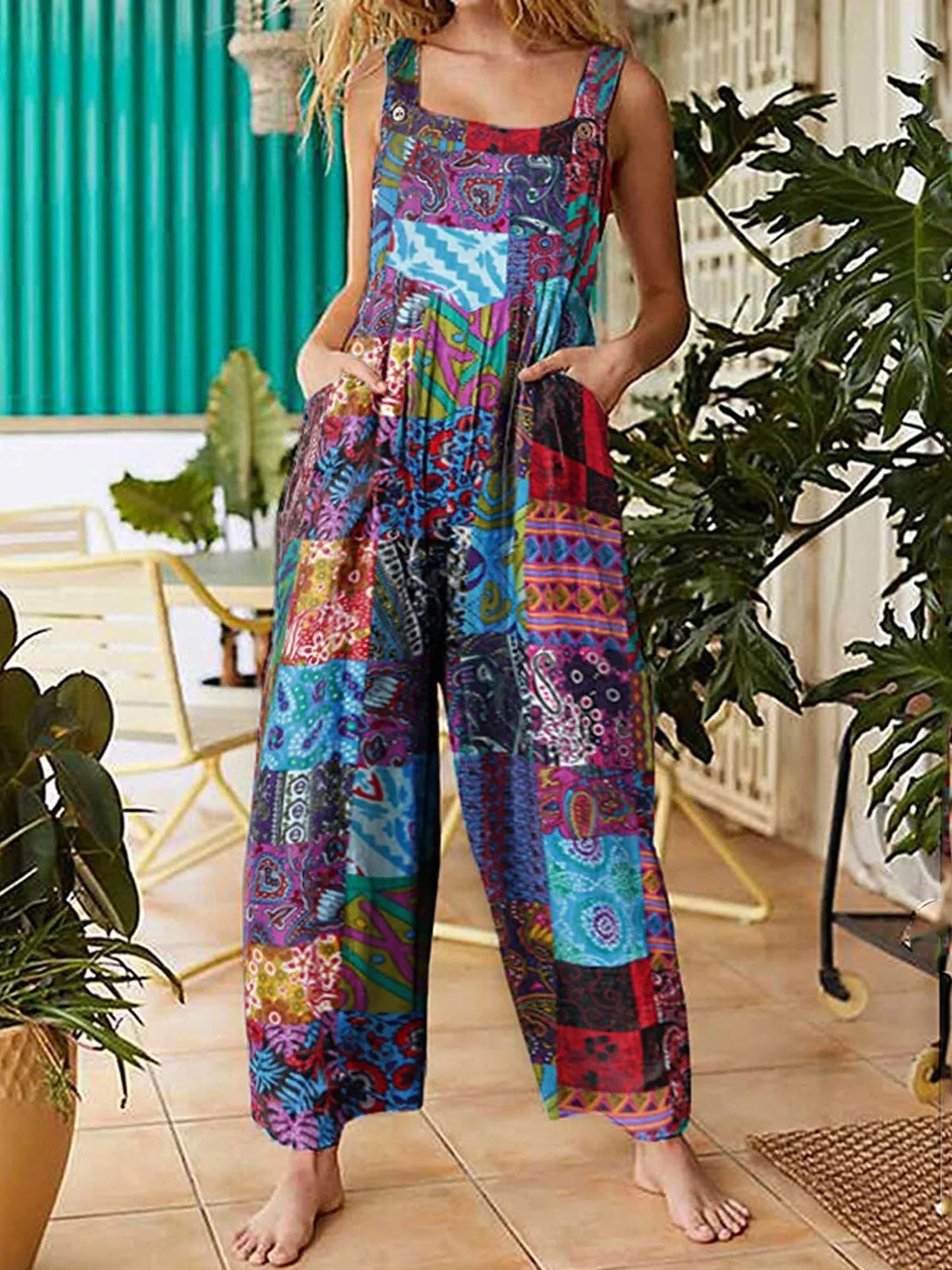 Women Summer Overalls Multicolor