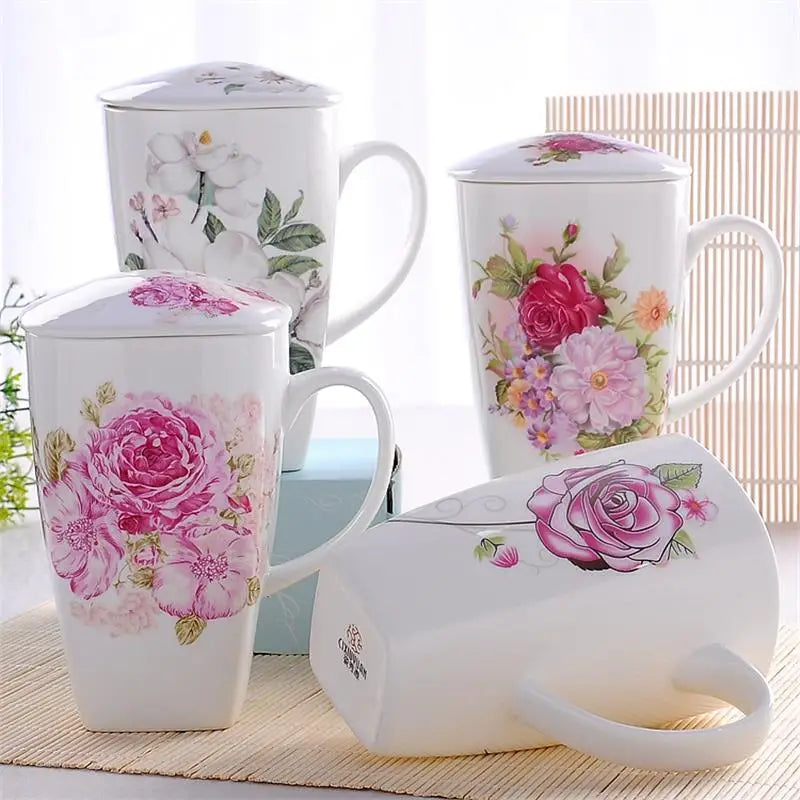 Real Bone China Tumblers With Lid