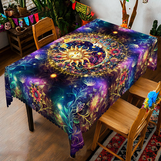 Tarot Decorative Tablecloth, Sun, Moon and Flower