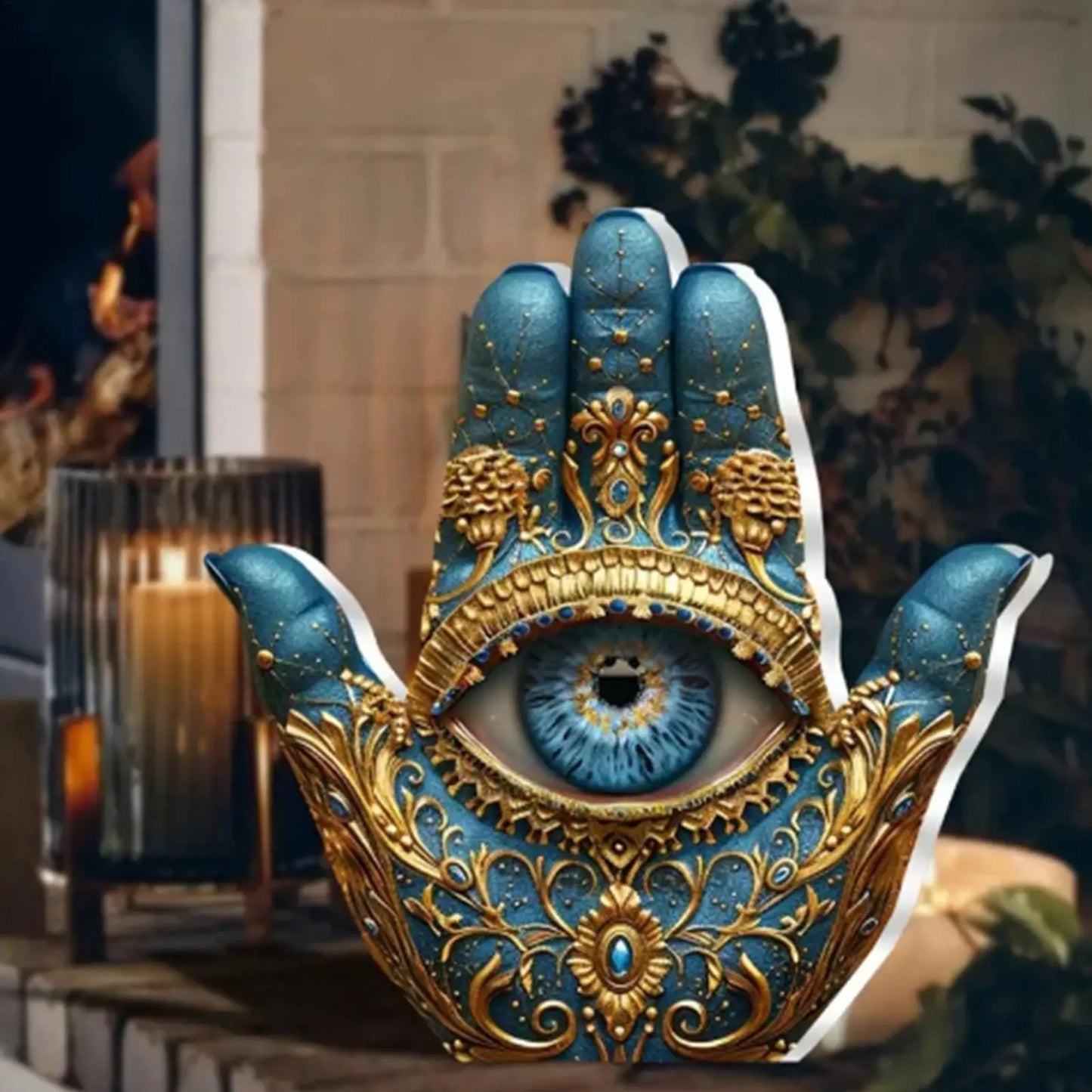 Unique Evil Eye Palm Sculpture