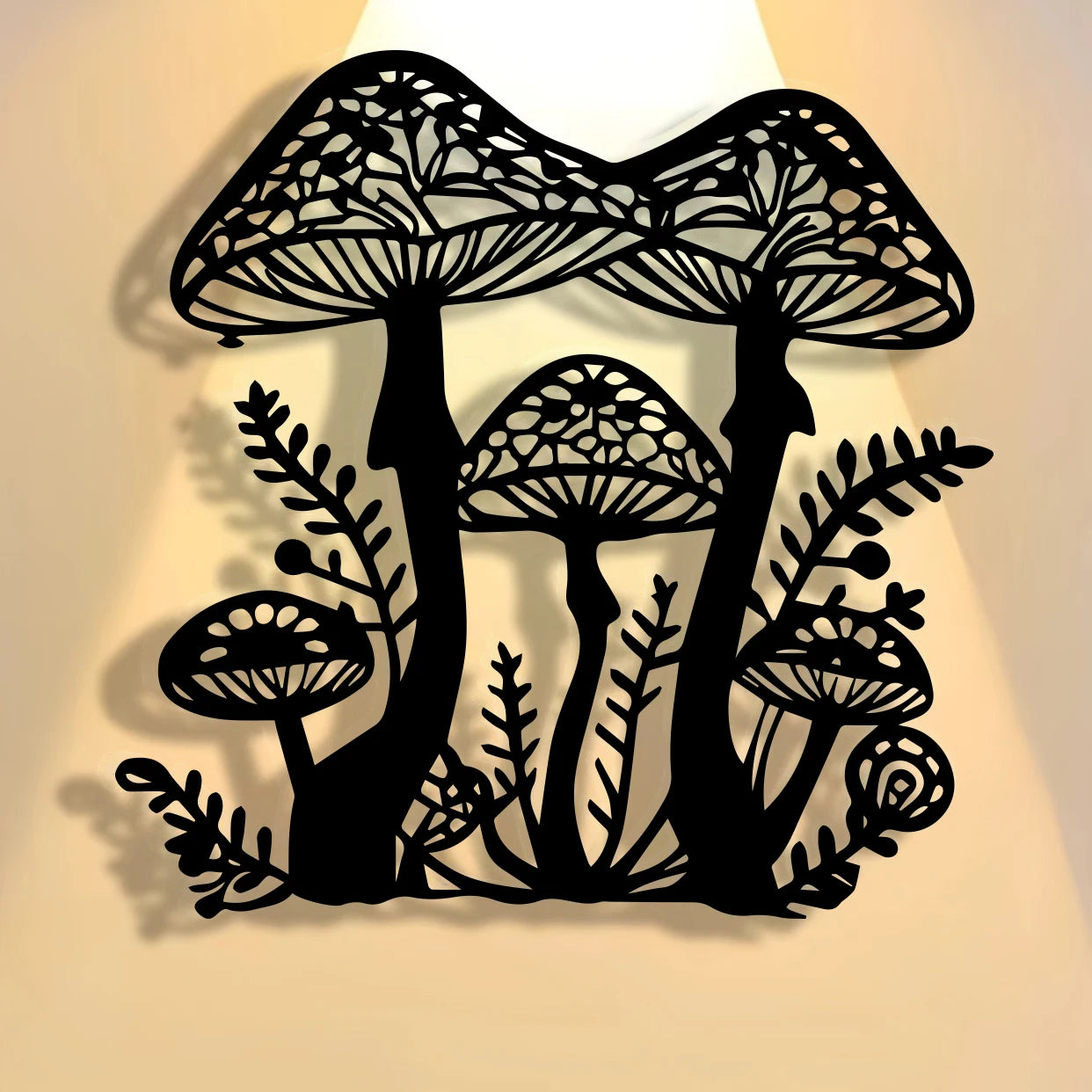 Intricate Hollow Mushroom Tree Metal Sign, Wall Art, Kitchen