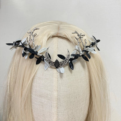 Black gothic crown with antlers