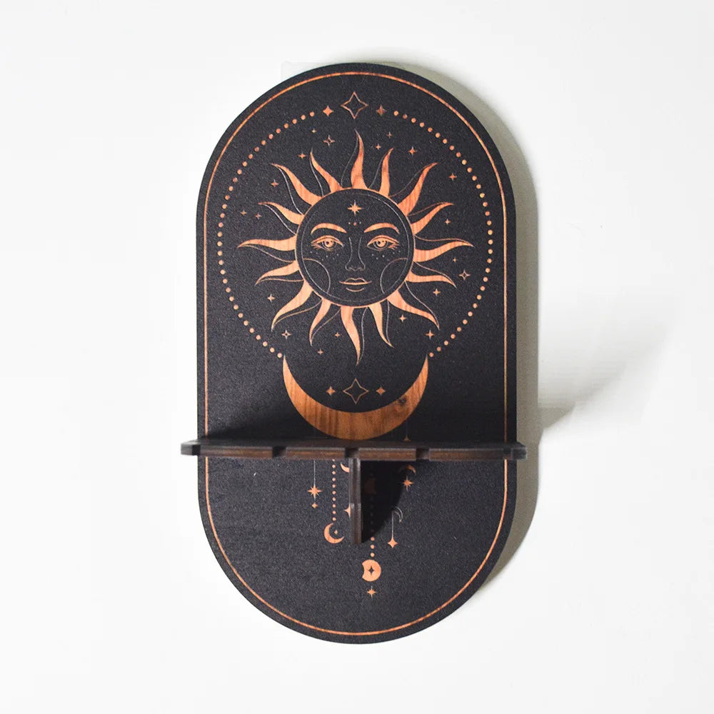 Bohemian Three-dimensional Wood Crystal Shelf