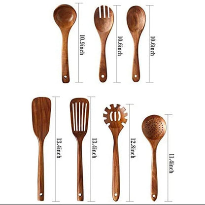 Wooden Cooking Spoons Smooth Teak