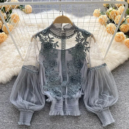 Long Sleeve Blouse Vintage Fashion