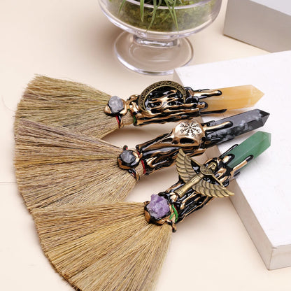 Natural Crystal Stone Point Magic Broom