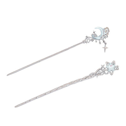 Vintage Moonstone Star Moon Hair Sticks
