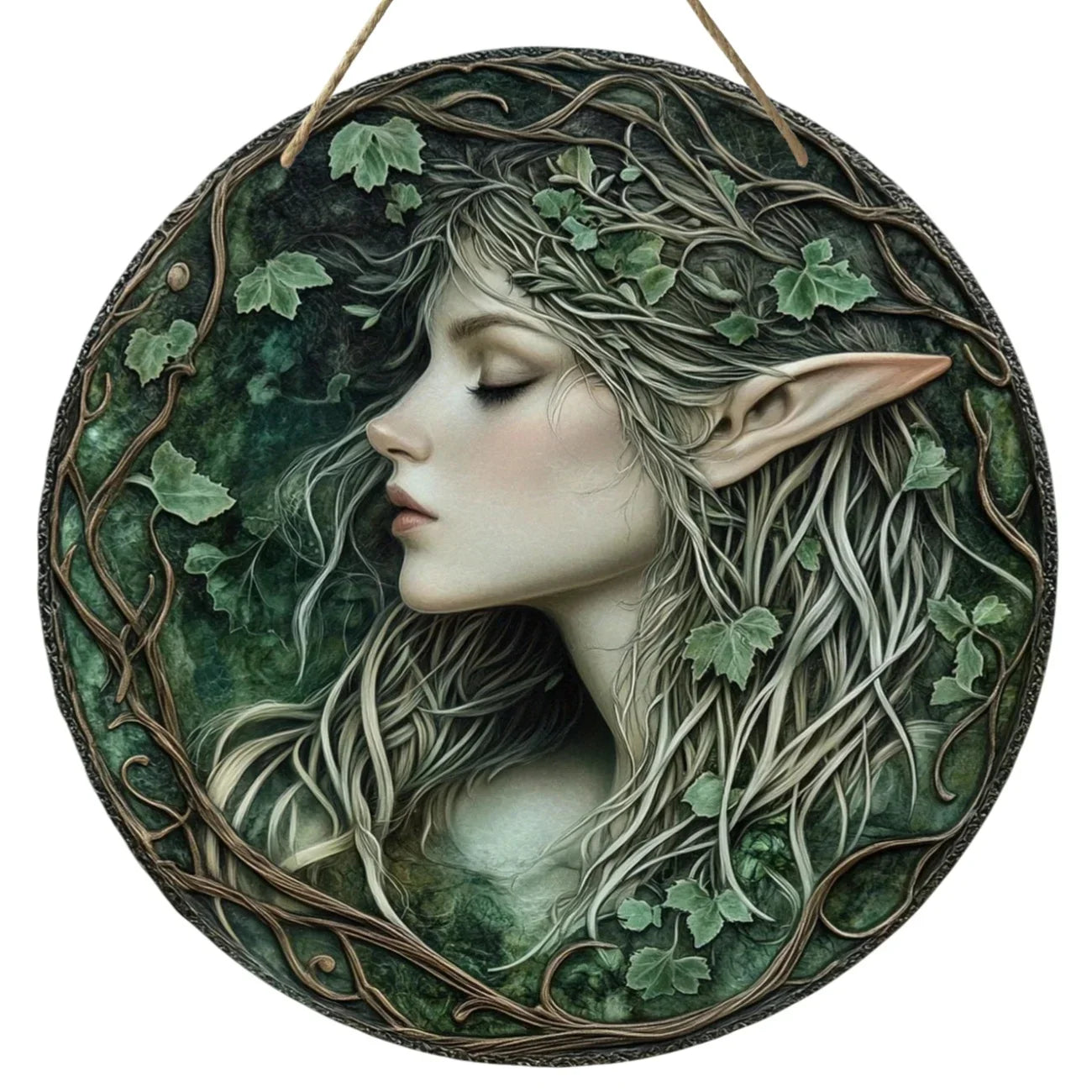 Tree Elf Circular Wooden Sign