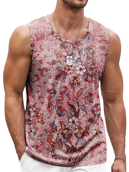 Retro Ethnic Graphic Men's Tank Tops