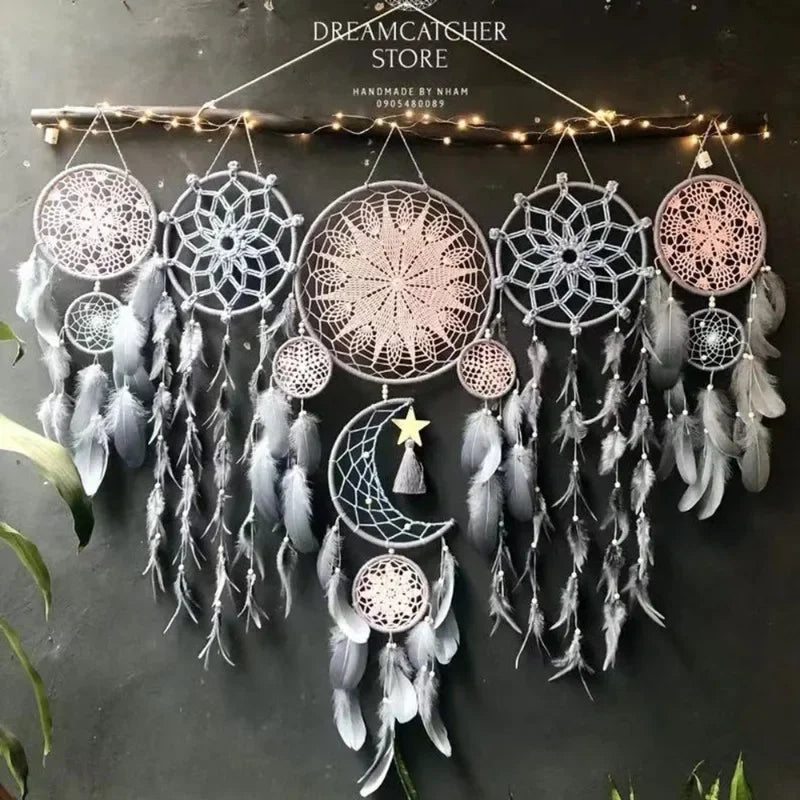 5pcs/set Boho Macrame Dream Catchers Wall Hangings