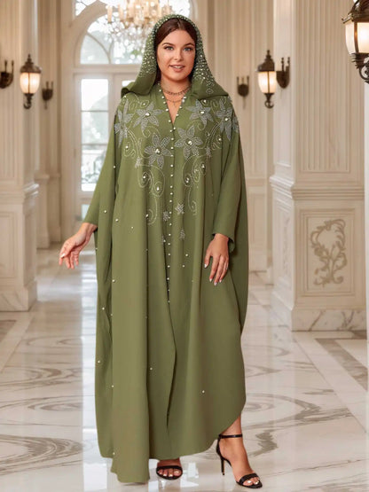 Eid Hooded Dress Abaya Women Muslim Party Dresses