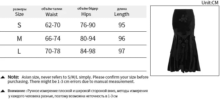 Velvet Fishtail Skirt Women Vintage