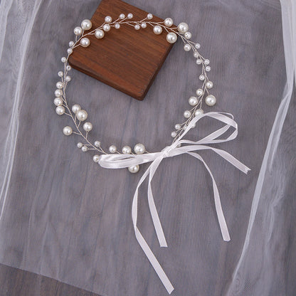 Sweet Flower Headband With Ribbon Wreath