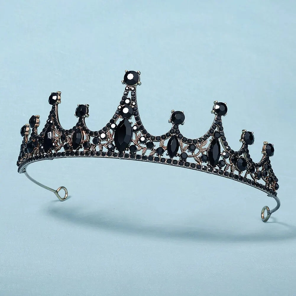 Black Crystal Rhinestone Tiaras
