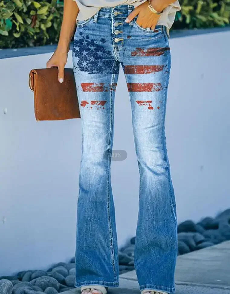 Casual Plus Size Women's Bell Bottom Pants