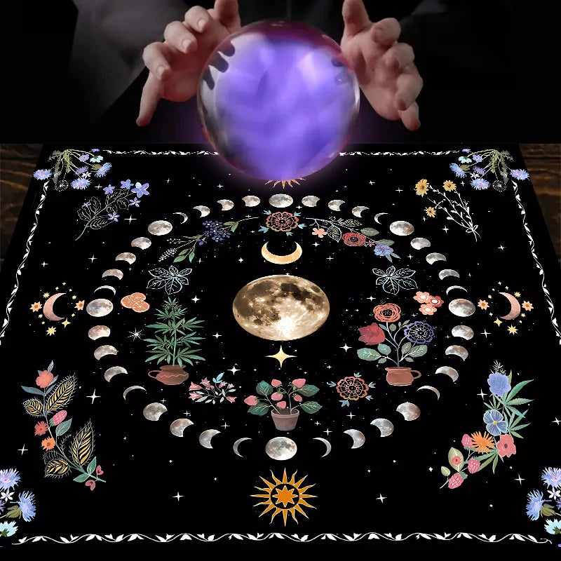 Moonlight Flower Tarot Table Cloth