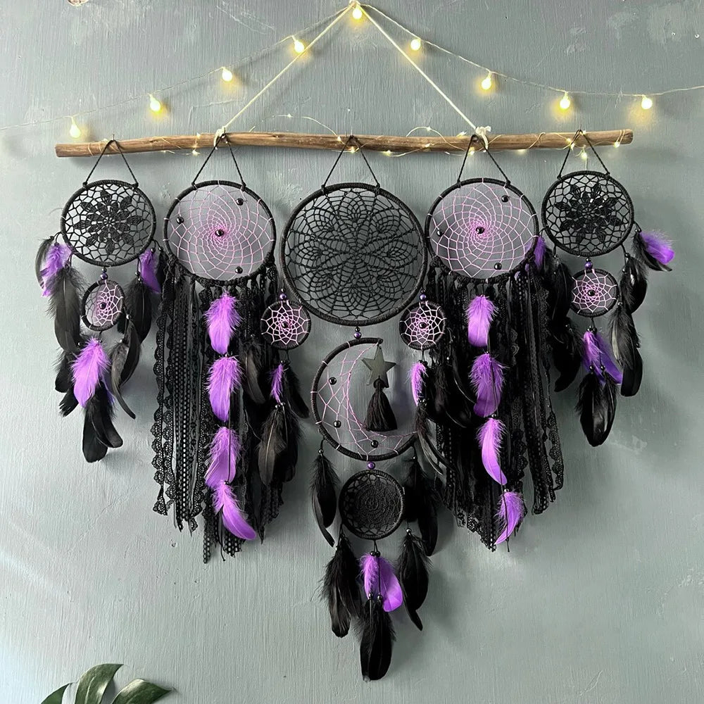 5pcs/set Boho Macrame Dream Catchers Wall Hangings