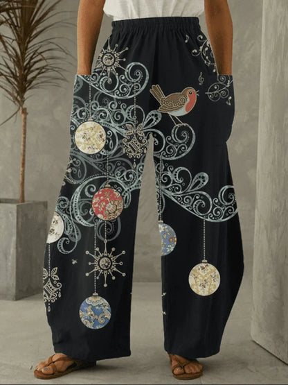 Galaxy Moon Stars Full Length Wide Leg Pants