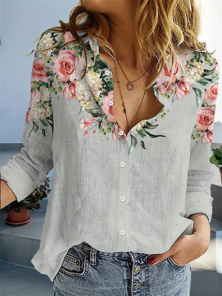 Loose-Fitting Top - Fashionable Casual Women's Shirt