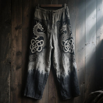 Men's Viking Retro Nordic Gods' Casual Straight Leg Pants