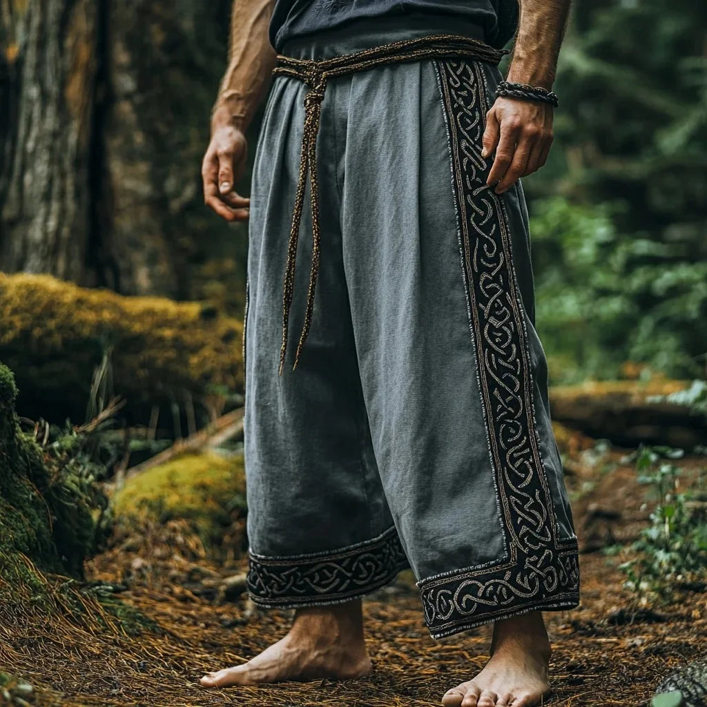 Men's Viking Retro Nordic Gods' Casual Straight Leg Pants