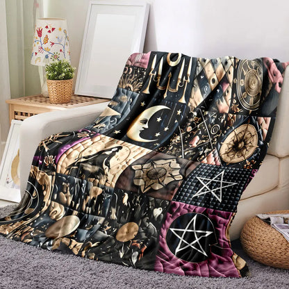 Gothic Magic Patchwork Throw Blanket