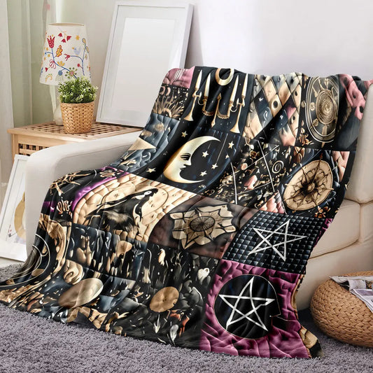 Gothic Magic Patchwork Throw Blanket