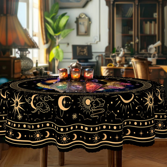 Bohemian Style Polyester Tablecloth + 4 Self-Adhesive Stickers