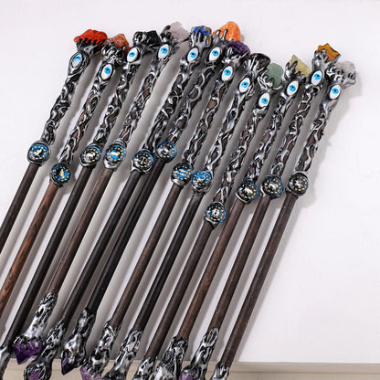 Natural Crystal 12 Constellations Devil's Eye Energy Wand