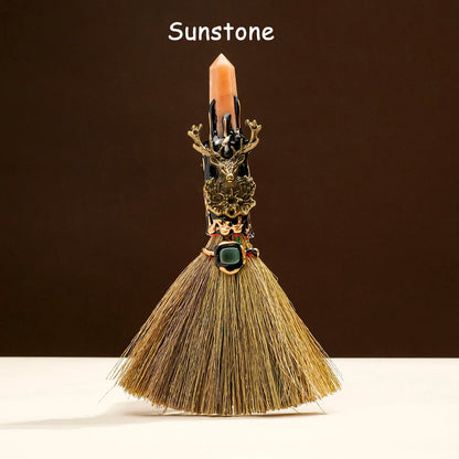 Natural Crystal Stone Point Magic Broom