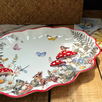 Ceramic Dinnerware Oval Serving Platter Festive Tableware Collection