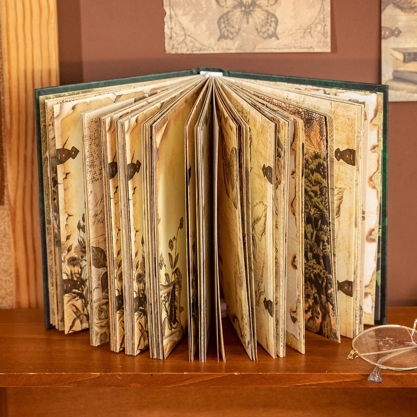 Vintage Style Notebook Set, Gold Foil Writing Pad