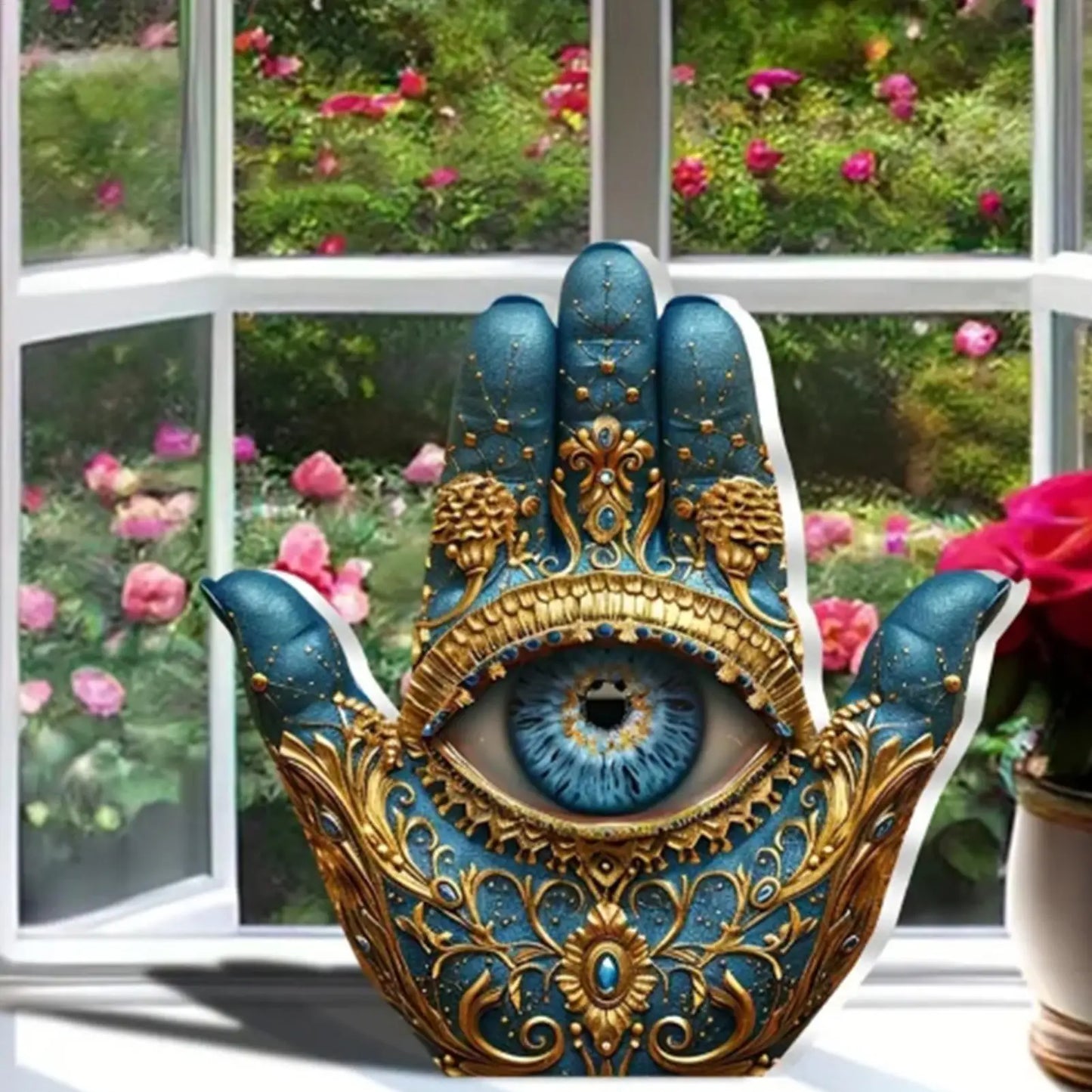 Unique Evil Eye Palm Sculpture