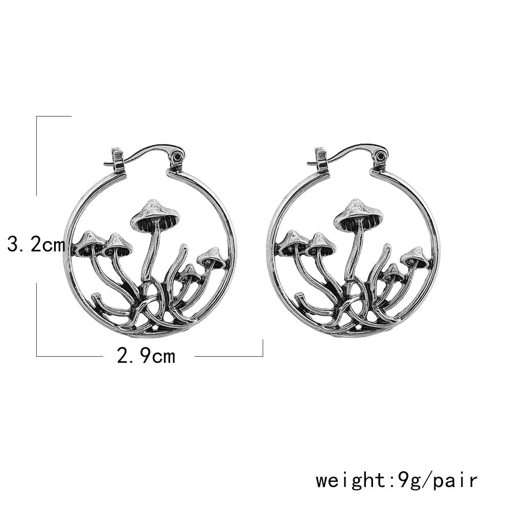 Hollow Mushrooms Hoop Earrings