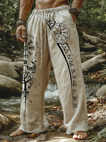 Men's Viking Retro Nordic Totem Two tone  Casual Pants