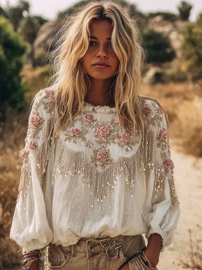 Bohemian round Neck Women's T-shirt