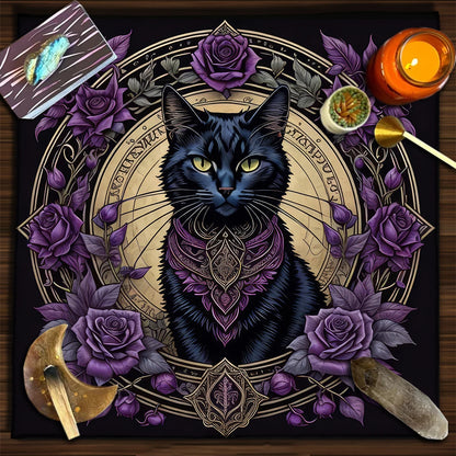 Esoteric Black Cat Tarot Tablecloth