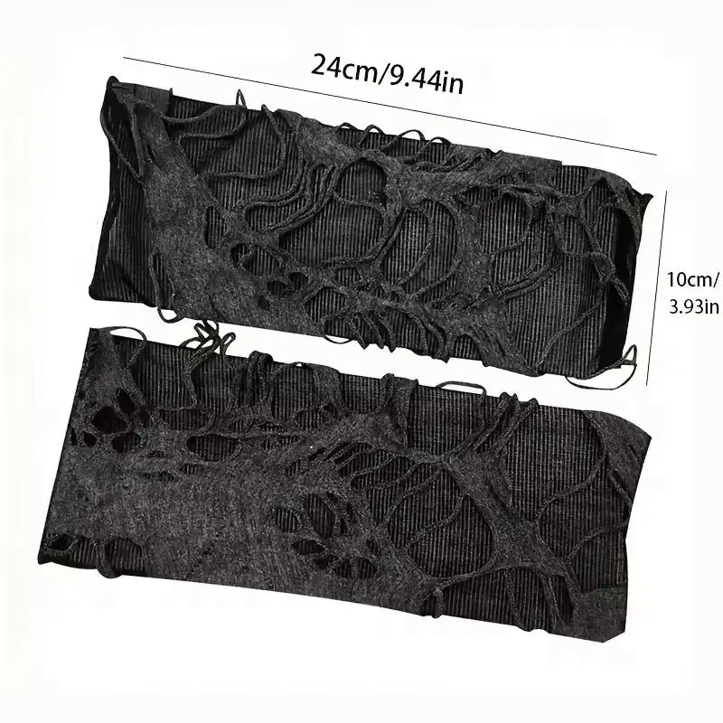 New Hot Sale Fashionable Simple Gothic Fingerless Gloves Unisex Tear Design Stretchy for Party Preparation and Durable