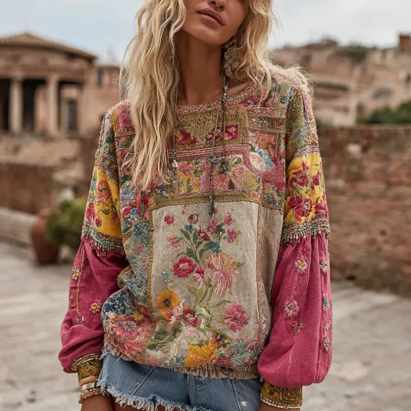 Bohemian round Neck Women's T-shirt