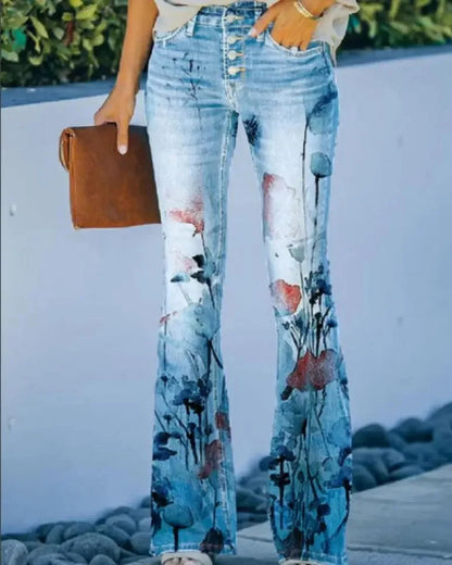 Casual Plus Size Women's Bell Bottom Pants