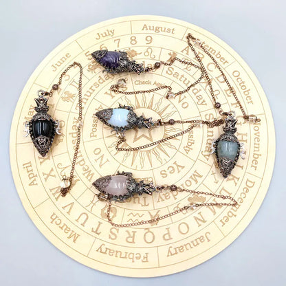 Healing Natural Stone Crystal Pendulums for Divination
