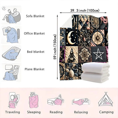Gothic Magic Patchwork Throw Blanket