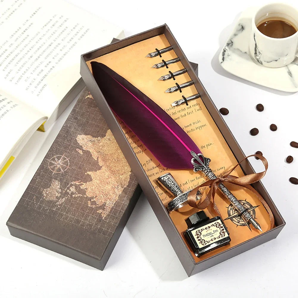 Feather Dip Pen Kit Antique
