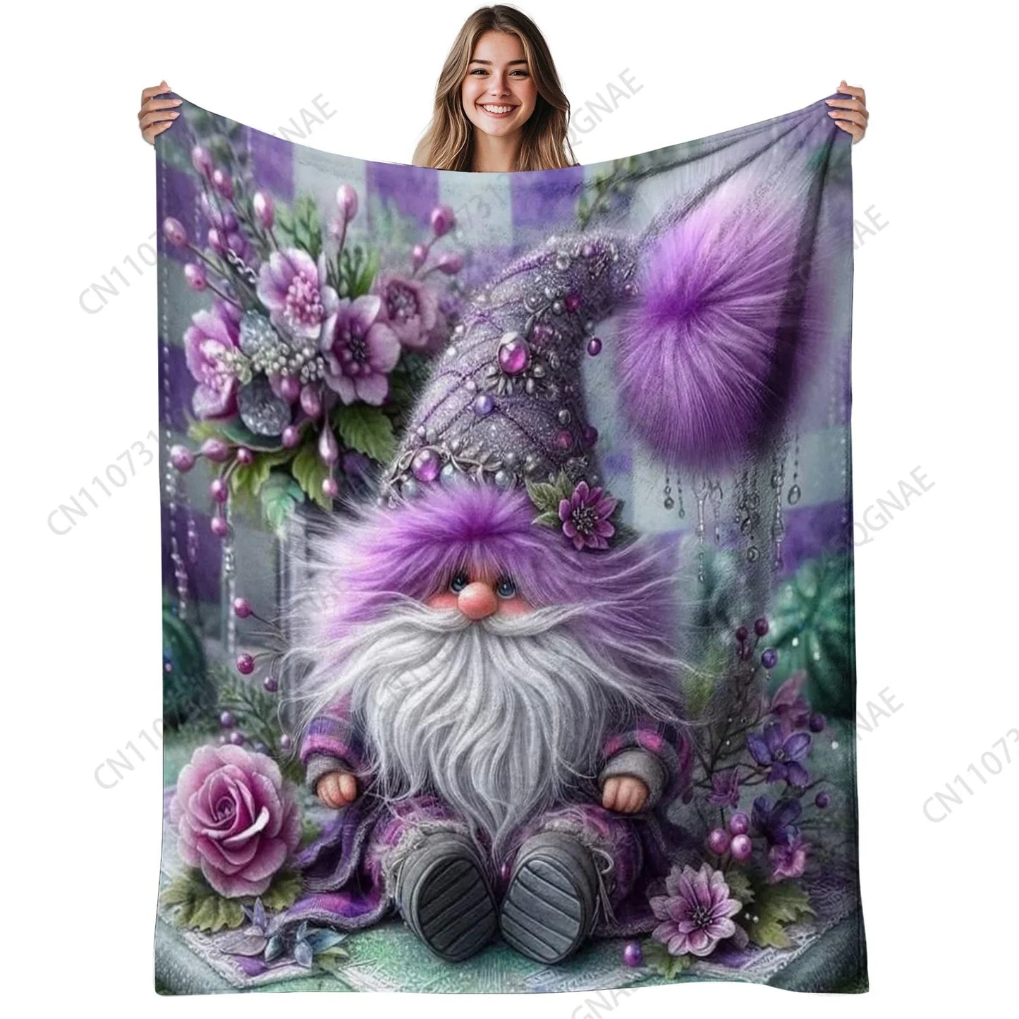 Gnome Flannel Blanket Soft, Warm