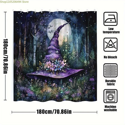 Witch Hat Shower Curtain - Magical Bathroom Decor