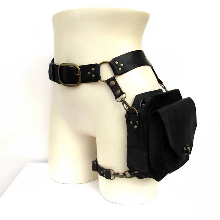 Steam Punk PU Waist Bags Hip Pack