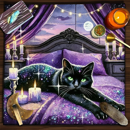 Esoteric Black Cat Tarot Tablecloth