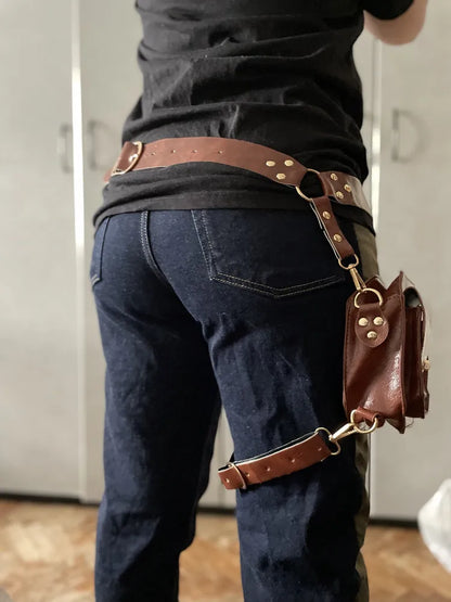 Steam Punk PU Waist Bags Hip Pack